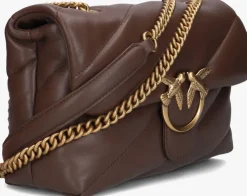 bruine pinko schoudertas love puff classic