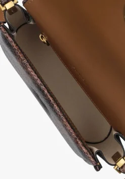 bruine pinko schoudertas love box bag fl mini pelle