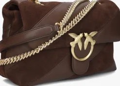 bruine pinko schoudertas love puff classic