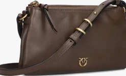 bruine pinko schoudertas double mini
