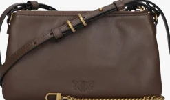 bruine pinko schoudertas double mini