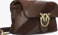 bruine pinko schoudertas love puff mini