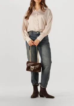 bruine pinko schoudertas love puff mini