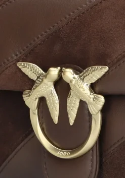 bruine pinko schoudertas love puff mini