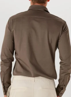 bruine profuomo klassiek overhemd shirt x-cutaway sf japanese knitted