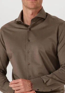 bruine profuomo klassiek overhemd shirt x-cutaway sf japanese knitted