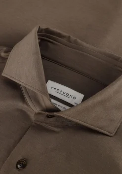 bruine profuomo klassiek overhemd shirt x-cutaway sf japanese knitted