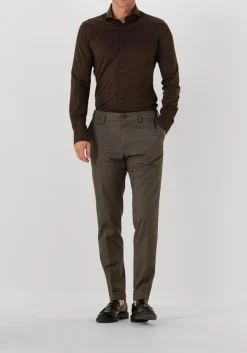 bruine profuomo klassiek overhemd shirt x-cutaway sf japanese knitted