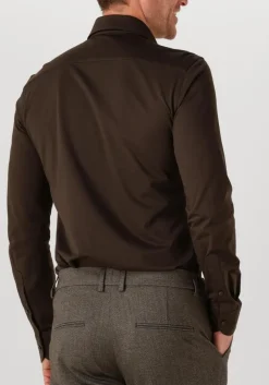 bruine profuomo klassiek overhemd shirt x-cutaway sf japanese knitted