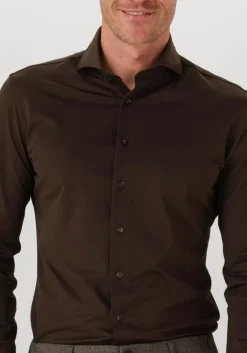bruine profuomo klassiek overhemd shirt x-cutaway sf japanese knitted