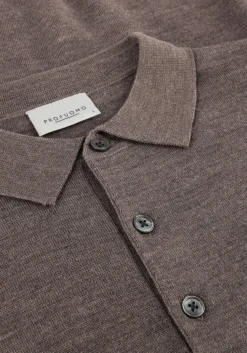 bruine profuomo polo polo ls merino
