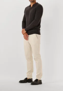 bruine profuomo polo polo open collar ls merino