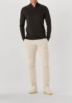 bruine profuomo trui pullover half zip merino