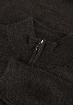 bruine profuomo trui pullover half zip merino