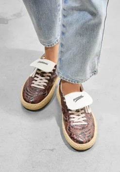 bruine puraai lage sneakers 4.05 polly tab