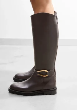 bruine roberto festa hoge laarzen nia