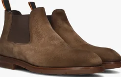bruine santoni chelsea boots nub grain chelsea boot