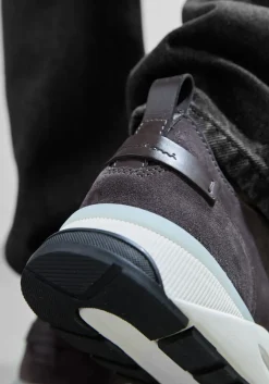 bruine santoni lage sneakers sue unlined runner