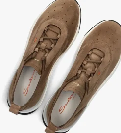 bruine santoni lage sneakers sue unlined runner