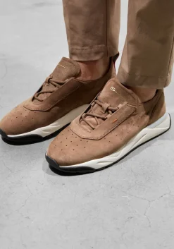 bruine santoni lage sneakers sue unlined runner