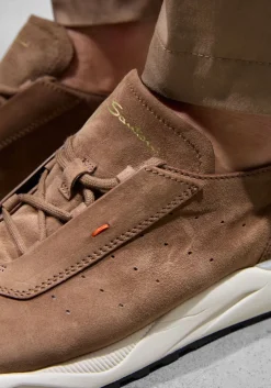 bruine santoni lage sneakers sue unlined runner