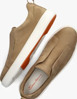 bruine santoni lage sneakers 21995 clean icon