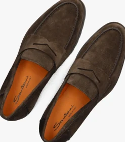 bruine santoni loafers sue penny loafer gz