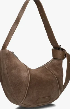 bruine shabbies schoudertas platamini oiled suede