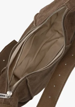bruine shabbies schoudertas platamini oiled suede