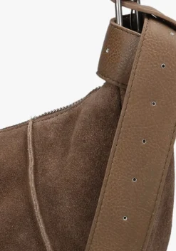 bruine shabbies schoudertas platamini oiled suede