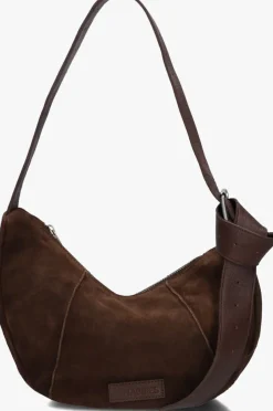 bruine shabbies schoudertas platamini oiled suede