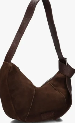 bruine shabbies schoudertas platamini oiled suede