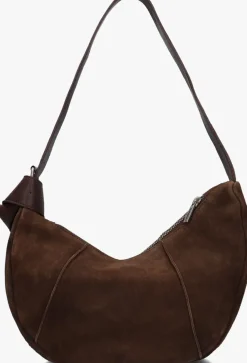 bruine shabbies schoudertas platamini oiled suede