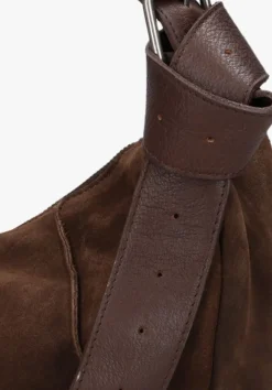 bruine shabbies schoudertas platamini oiled suede