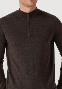 bruine stefano lauran trui half zip anders