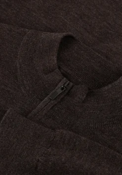 bruine stefano lauran trui half zip anders