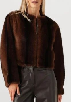 bruine studio ar faux fur jas celeste