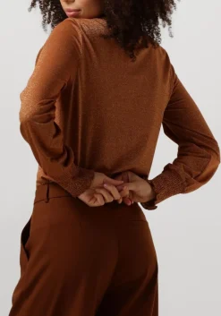 bruine summum top smocked top fine lurex jersey