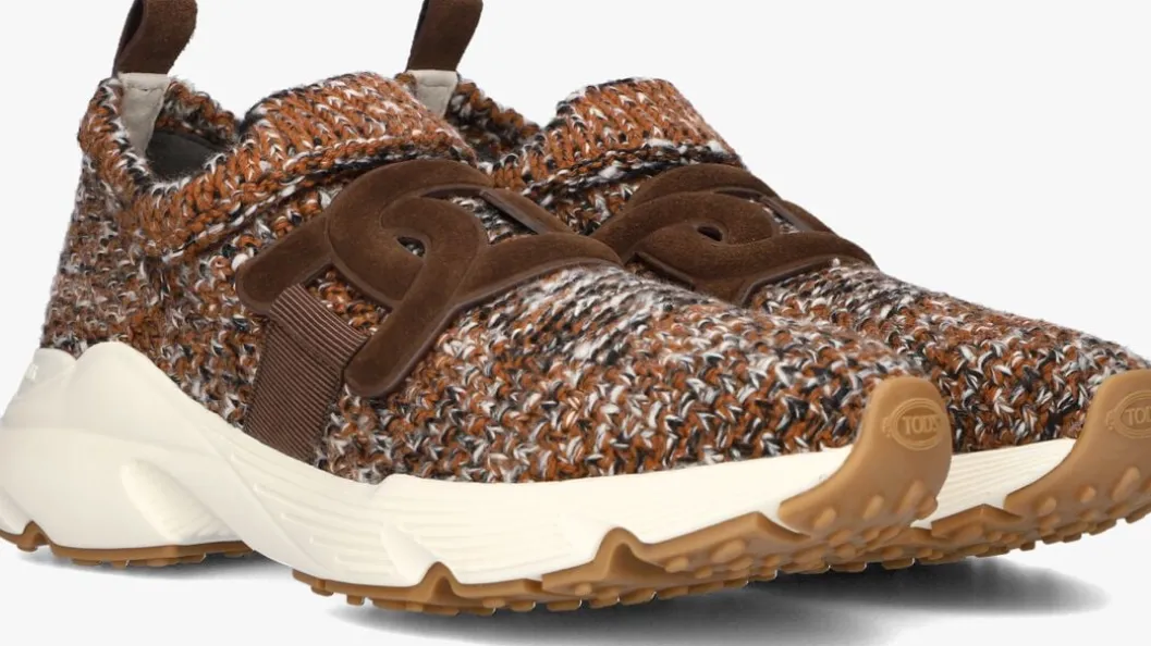 bruine tod's lage sneakers knit sneaker