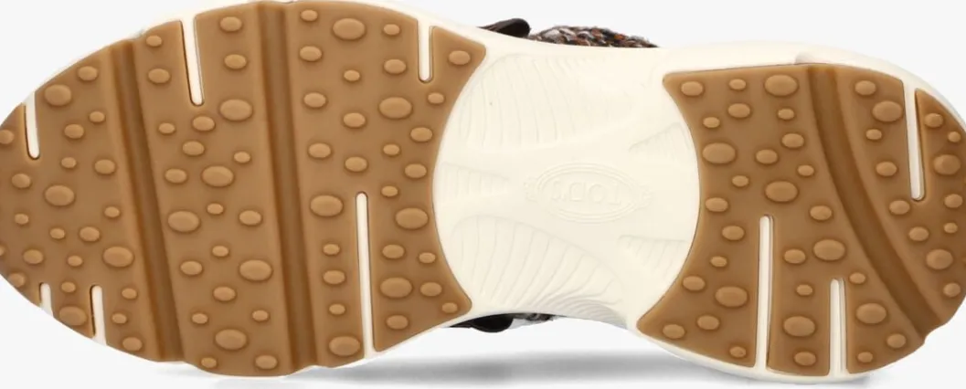 bruine tod's lage sneakers knit sneaker