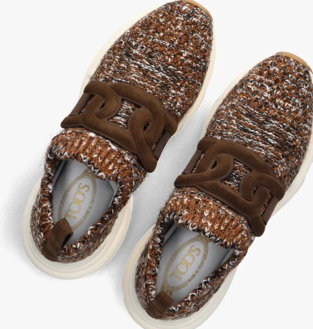 bruine tod's lage sneakers knit sneaker