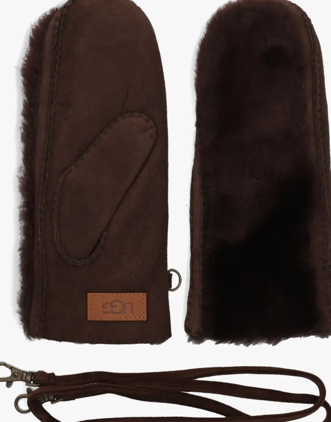 bruine ugg handschoenen exposed sheepskin mitten