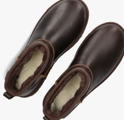 bruine ugg vachtlaarzen classic ultr mini lthr