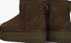 bruine ugg vachtlaarzen w classic mini platform