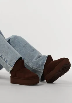 bruine ugg vachtlaarzen w classic mini platform