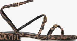 bruine unisa platte sandalen chisun