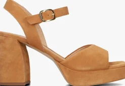 bruine unisa sandalen met hak odran