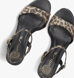 bruine unisa sandalen met hak nahia