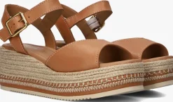 bruine unisa sandalen met hak kalton