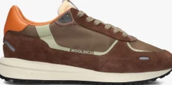 bruine woolrich lage sneakers retro sneaker man camoscio